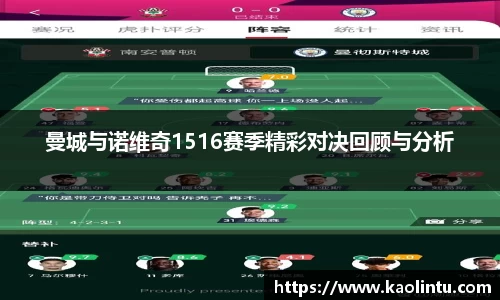 曼城与诺维奇1516赛季精彩对决回顾与分析